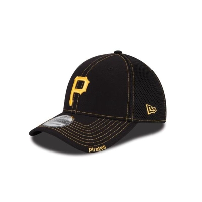 Black Pittsburgh Pirates Hat - New Era MLB Neo 39THIRTY Stretch Fit Caps USA7258096